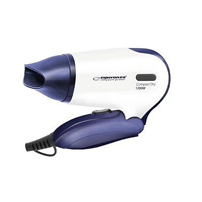 Image Hair Dryer Esperanza  APHRODITE EBH001B Navy, Compact, 1200W; 2 speeds; 2 temperature levels; foldable handle; travel size