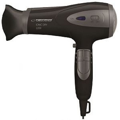 Image Hair Dryer Esperanza VIVIEN EBH005K; 2200W; 2 speeds; 3 temperature levels; ionic function, styling nozzle & diffuser