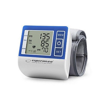 Image Blood Pressure Wrist Esperanza VIGOR ECB001, Measurement of the systolic (SYS) and diastolic (DIA) blood pressure and pulse (P), Detection of cardiac