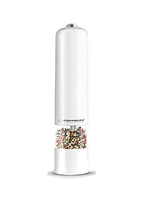 Image Grinder Esperanza MALABAR EKP001W White,  LED illumination during use Adjustable grinding thickness Length: 23cm Diameter: 5cm Power: 4* AA batteries