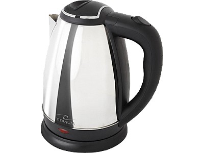 Image Kettle Titanium RORAIMA TKK001S 1800W, silver metal  1.8 l, concealed heating element, 360° swivel base, auto shut-off after boiling, inox