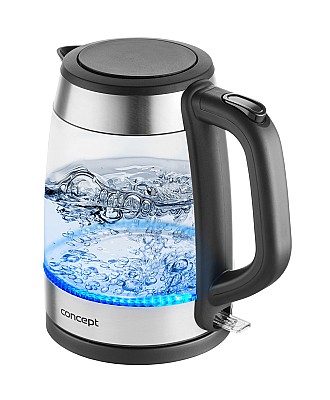 Image Kettle Esperanza MISSOURI EKK024K Glass Black with LED light, 1500W, 1,7l,  concealed heating element, 360° swivel base, auto shut-off after boiling