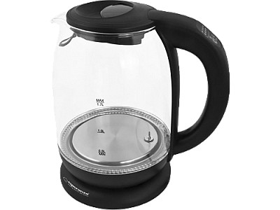 Image Kettle Esperanza LOIRE EKK027  Glass Black with LED light and temperature controller, 2200W, 1,7l, The kettle will heat the water up to 60°C, 70°C, 80