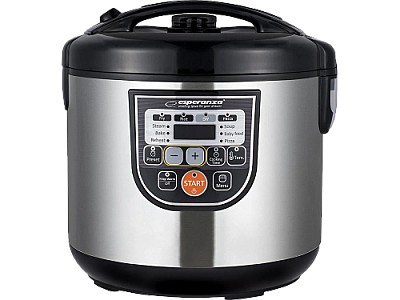 Image Multicooker Esperanza COOKING MATE EKG011 Black, Power: 860W, Inner pot capacity: 5L, Inner pot coating: non-stick, Steam vent cup: removable, 11 prog