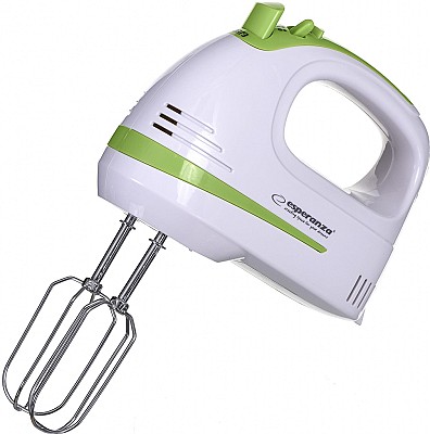 Image Hand Mixer Esperanza APPLE PIE EKM011, 400W, Ajustable speeds +  turbo level; 2x dough hook, 2x beater