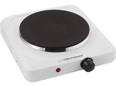 Image Electric Hot Plate Esperanza PINATUBO EKH002W White, 1500W 5 temperature degrees thermostatic protection against overheating The indicator light (on /