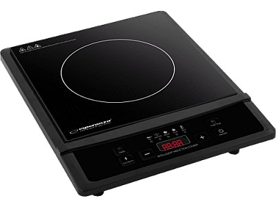 Image Induction Hot Plate Esperanza KRAKATAU EKH011 Black,  2000W, Cooking surface:  Unpolished black crystal glass 14-22cm, 50%  cooking time savings as co