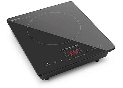 Image Induction Hot Plate Esperanza VESUVIUS EKH009 Black,  2000W, Cooking surface:  Unpolished black crystal glass 12-20cm, 50%  cooking time savings as co