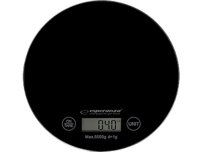 Image Kitchen Scale Esperanza MANGO EKS003K Black  Touch buttons, Maximum capacity: 5000g, Division: 1g, Four units of measure: g /lb/oz/kg, Tare Function,