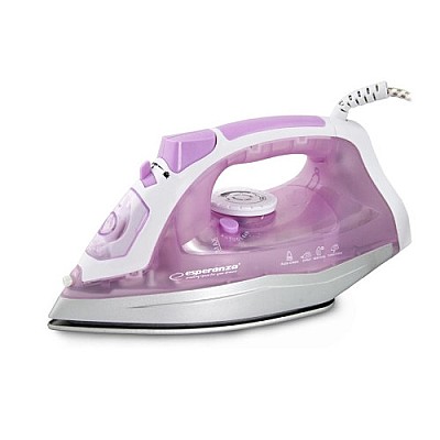 Image Iron Esperanza TULLE CERAMIC EHI004 2400W Non stick soleplate; Anti-drip function; Horizontal and vertical steam; Dry ironing; Spray; Sellf cleaning;