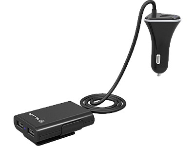 Image USB Car Charger - Tellur, 4xUSB (QC 2.4A), Cable length 1.8m, Black  TLL151141
