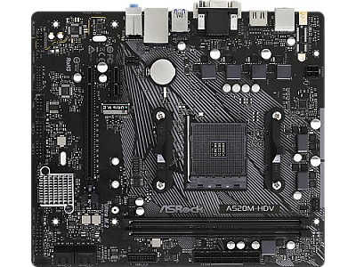 Image MB ASRock A520M-HDV, Socket AM4, AMD A520, Dual 2xDDR4-4733, APU AMD graphics, VGA, DVI, HDMI, 1xPCIe 3.0 X16, 1xPCIe 3.0 X1, 4xSATA3, RAID, 1xUltraM.