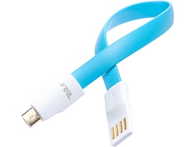 Image Cable USB - Micro USB, Braid, Nylon, 0.2m, Tellur Blue  TLL155071
