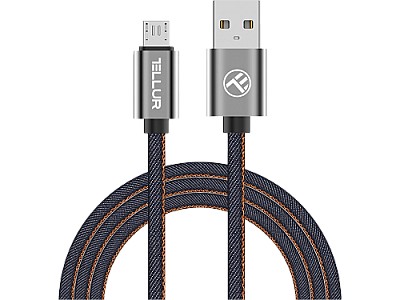 Image Cable USB - Micro USB, Denim, 1m, Tellur Blue  TLL155371