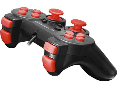 Gamepad Esperanza WARRIOR EGG102R  Black/Red, Vibration Game Pad, 15 buttons, 2 sticks, Ergonomic design, 2 modes (analog and digital), Soft sweat-res