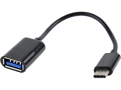 Image Adapter USB Type-A F to Type-C M, 20cm, up to 480Mb/s, Black, GEMBIRD  A-OTG-CMAF2-01