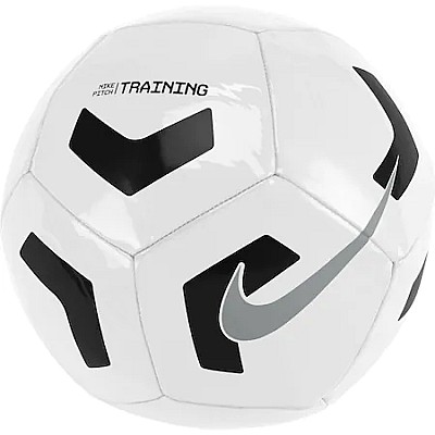 Image Minge Fotbal Nike Pitch pentru antrenament, Alb/Negru, marime 5 (CU8034-100)