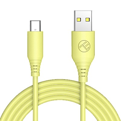 Image Cable silicone Tellur USB to Type-C, 3A, 1m, yellow