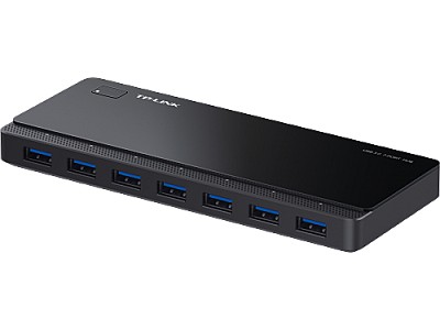 Image TP-Link UH700, USB3.0 Hub, 7 ports, rate of up to 5Gbps, Black, with External Power Adapter