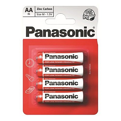 Image 2830 Baterie Panasonic Carbon-Zinc, AA Blister x 4,  0R6REL/4BPR