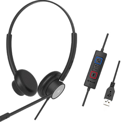 Image Casti cu fir call center Tellur Voice 320,binaural ,USB , negru TLL411005