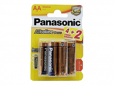 Image 40958 Baterie Panasonic Alkaline Power, AA Blister x 4 + 2 GRATIS,  LR6REB/6B2F
