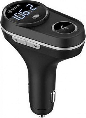 Car FM Transmitter, FMT-B5, Bluetooth, Display, MicroSD, USB QuickCharge 3.0, 1 x USBmax 2.4A, MP3/WMA, Tellur Black  TLL622041