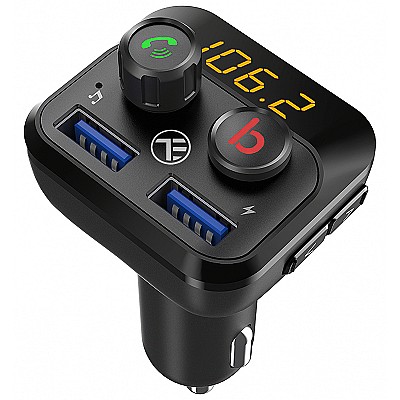 Car FM Transmitter, FMT-B8, Bluetooth, Display, Microphone for hands-free talking,  Bass button, MicroSD max 32GB, 2 x USB max 2.4A, MP3\WMA\WAV\FLAC,