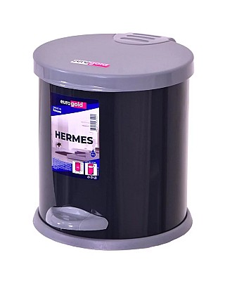 Image Cos gunoi inox Hermes 12.0 l, cu pedala, black