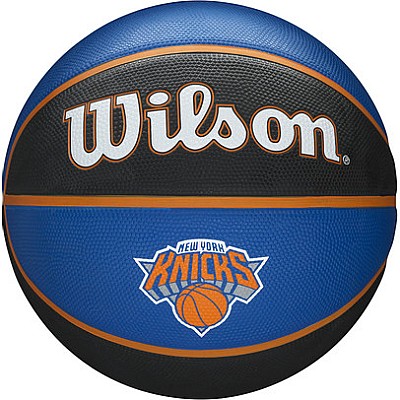 Image Minge Baschet WILSON NBA Team Tribute NY Knicks, cauciuc, marimea 7, Albastru/Negru/Portocaliu