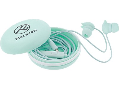 Image Casti in-ear, Macaron, with mic, wired, Jack 3.5 mm,16 ohm, 20Hz, 1.2 m, silicone, Tellur Blue  TLL162132
