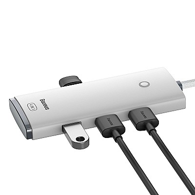 Image HUB USB Baseus Lite USB Type-C to 4xUSB 3.0, 2m, White  WKQX030502