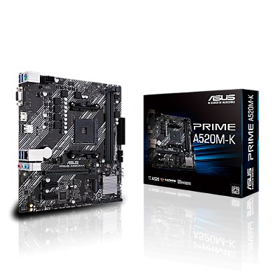 Image MB ASUS PRIME A520M-K, Socket AM4, AMD A520, Dual 2xDDR4, max. 64 GB, 4 x SATA, 1 x M.2, 7.1, "PRIME A520M-K"