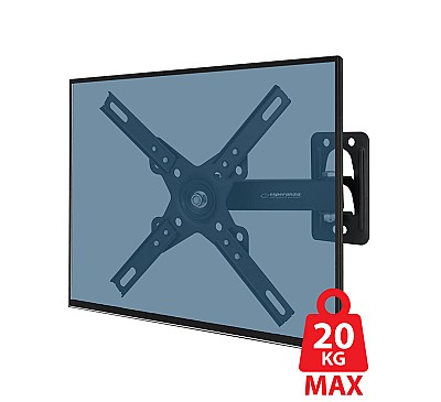 Image Esperanza TV-Wall Mount HORUS ERW011 for 12-50", Max load 20kg, Vesa 75x75-200x200mm, Distance of TV from wall: 55-220mm, Tilt adjustment up to 25°, H